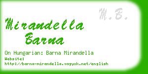 mirandella barna business card